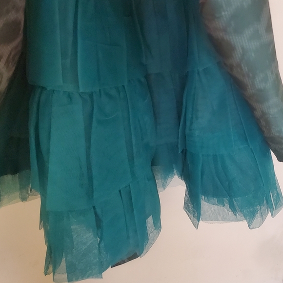 Betsey Johnson Teal Blue Green Snake Print Satin Prom Party Dress. - Picture 4 of 16